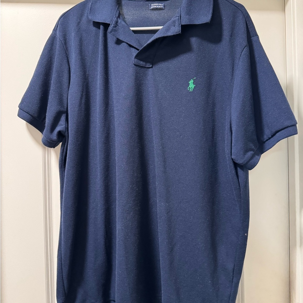 Ralph Lauren Men's Polo Shirt in Navy with Green Logo